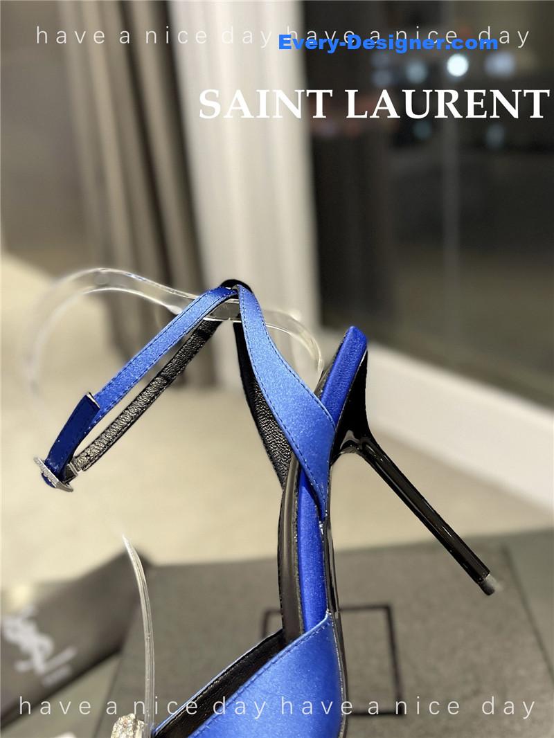 Y51 pointed crepe satin slingback pumps