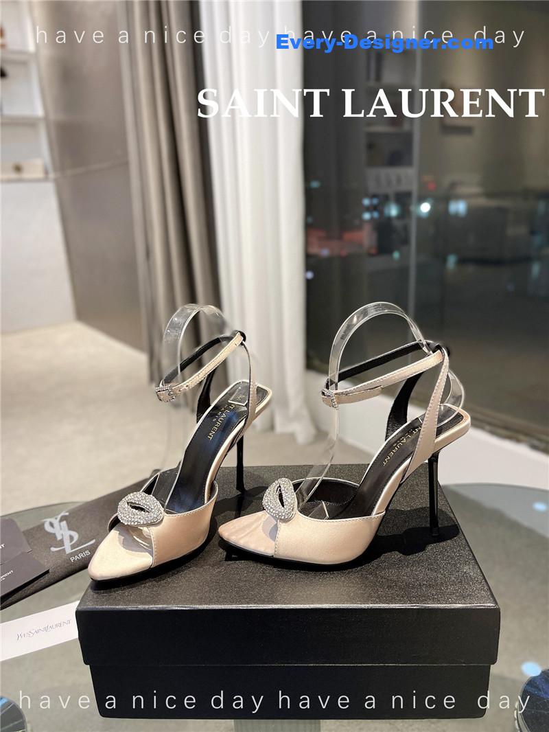 Y51 pointed crepe satin slingback pumps