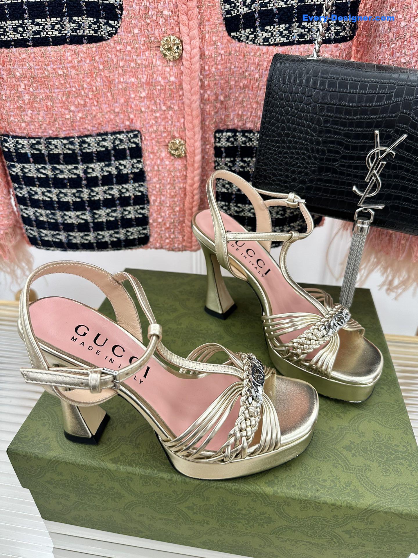 Gvc*1 platform woven strap high heels