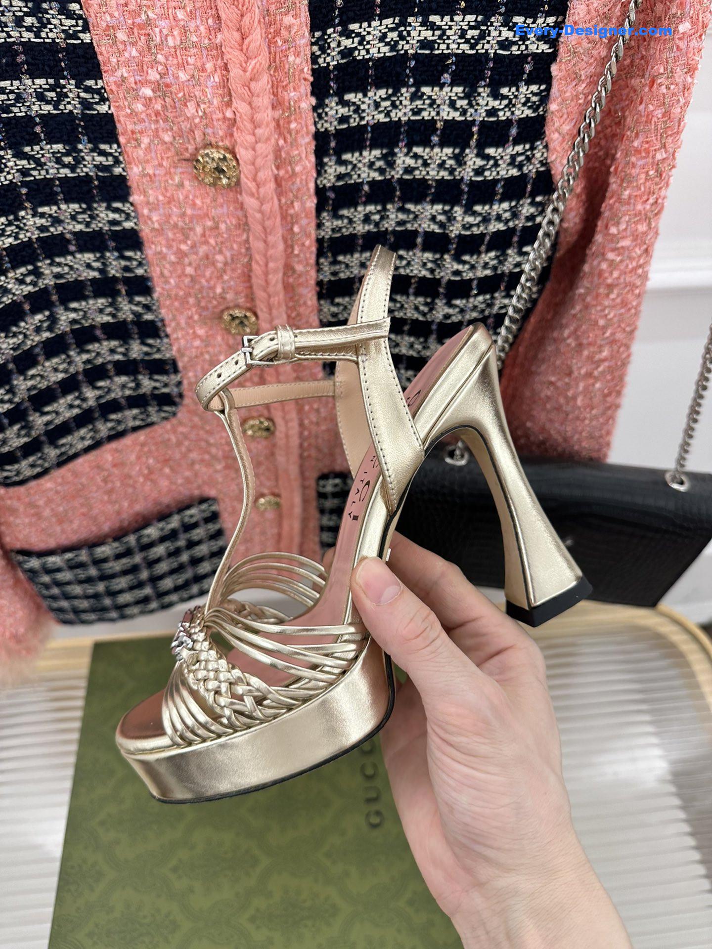 Gvc*1 platform woven strap high heels