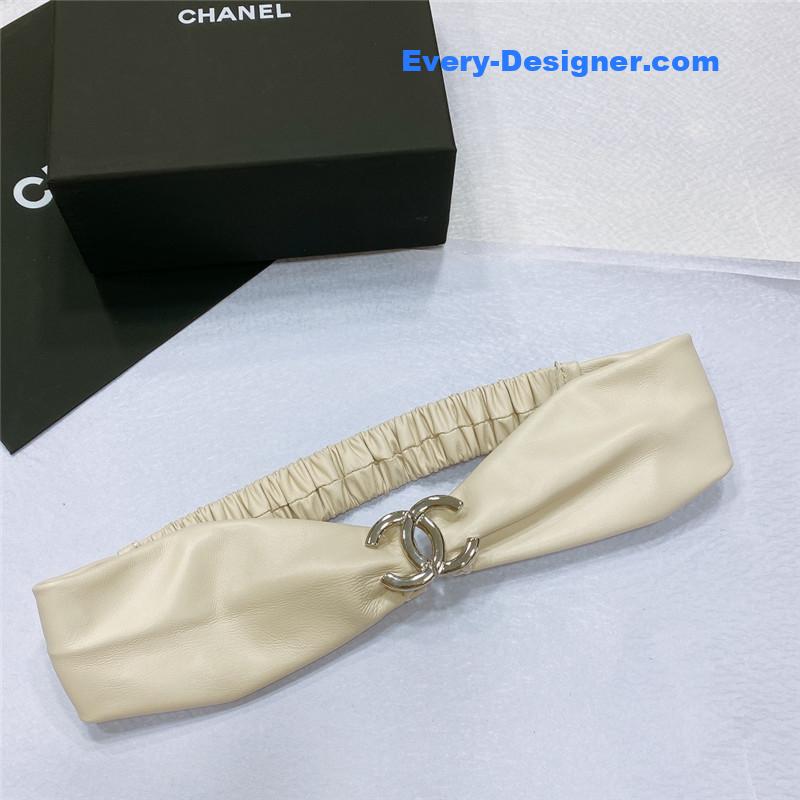 Ch**el smooth Ch**el brass buckle sheepskin elastic belt