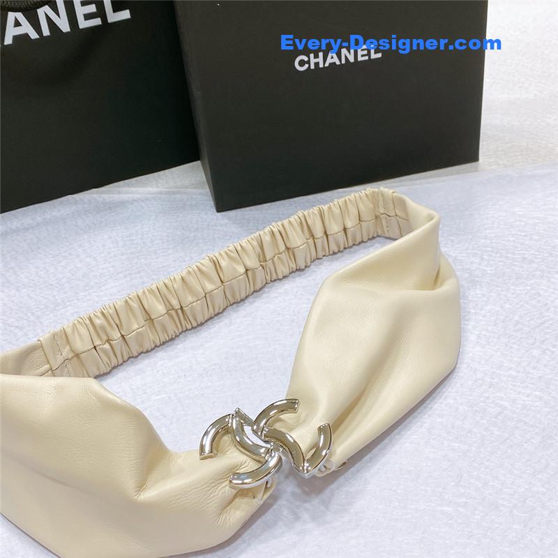 Ch**el smooth Ch**el brass buckle sheepskin elastic belt