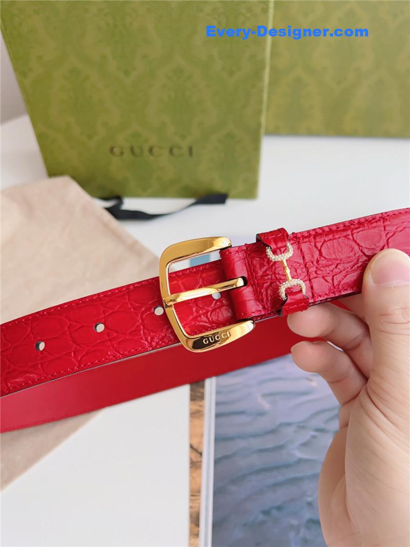 Gvc*1 print embossed leather belt
