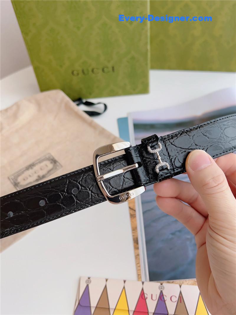 Gvc*1 print embossed leather belt