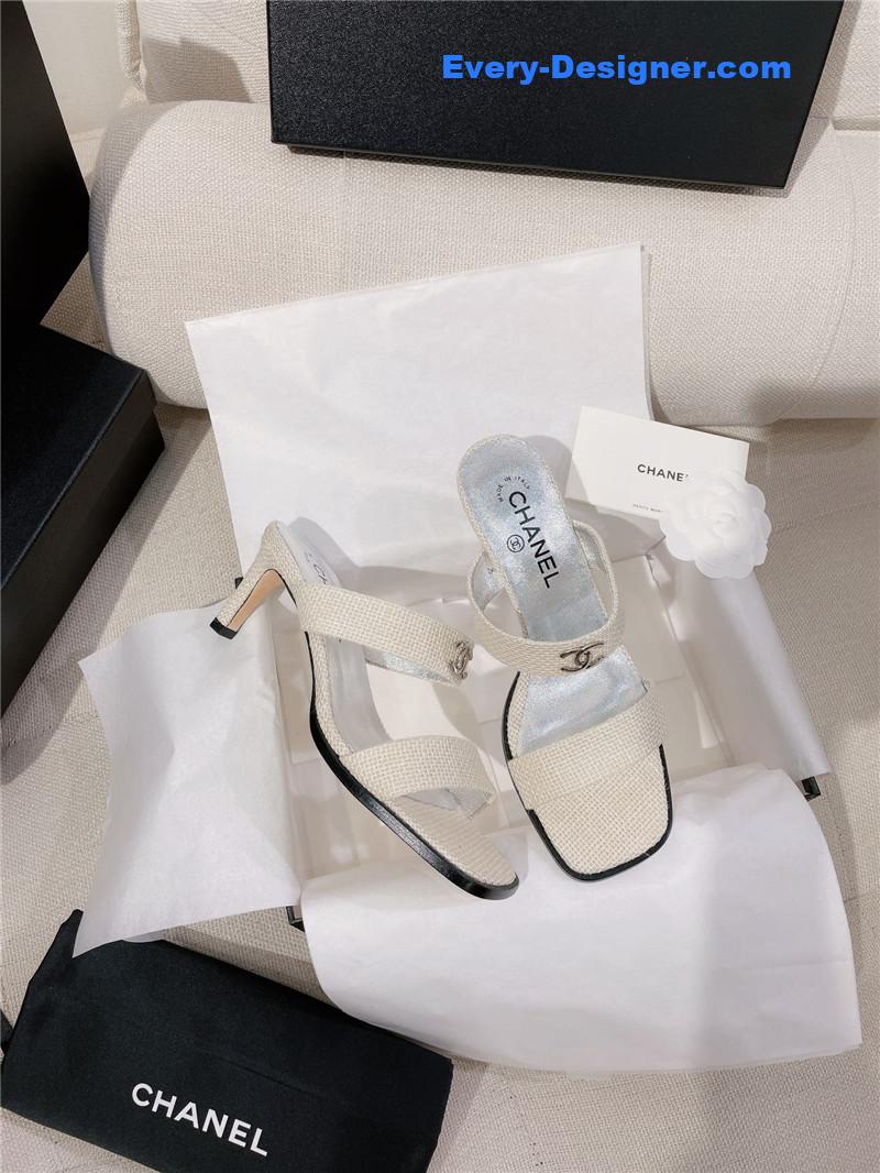 CC double C word with high-heeled sandals and slippers