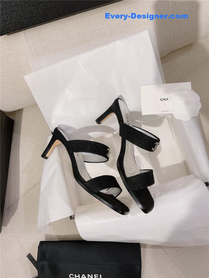 CC double C word with high-heeled sandals and slippers