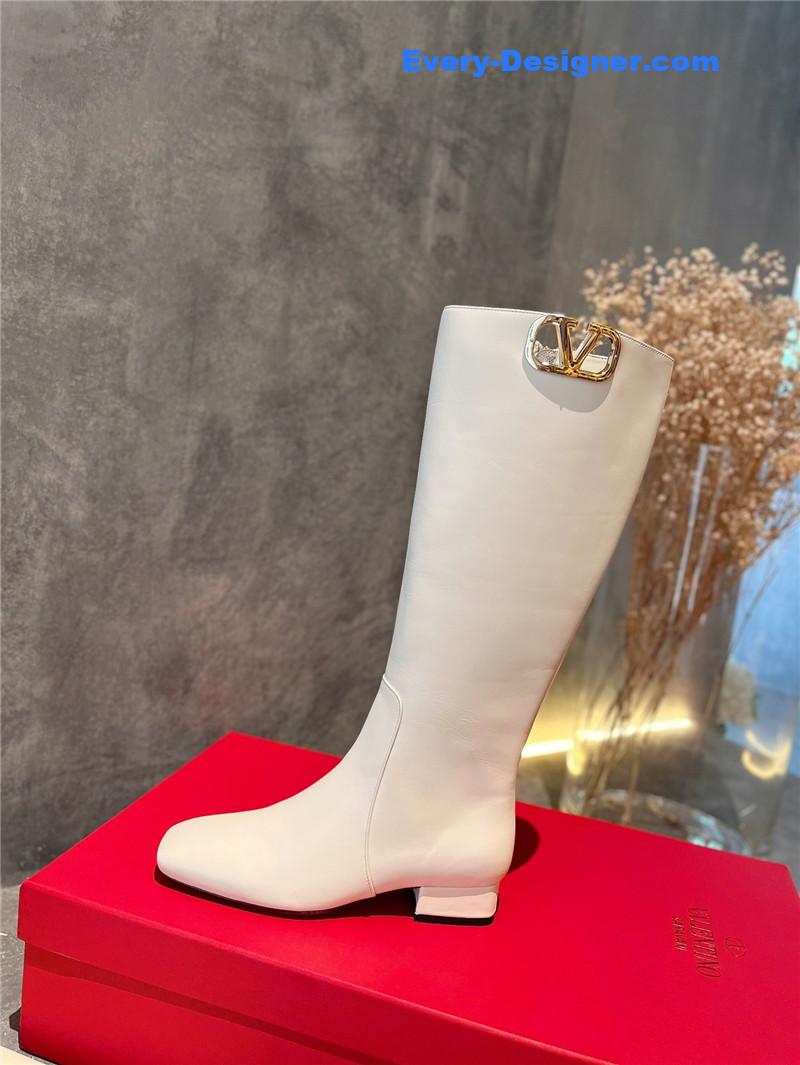 Va1e*ntin0 leather outsole mid boots