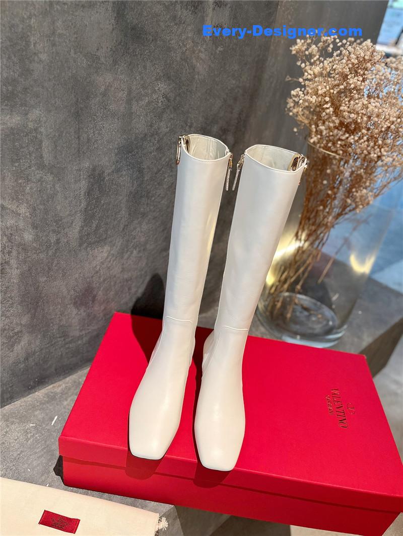 Va1e*ntin0 leather outsole mid boots