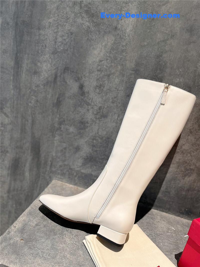 Va1e*ntin0 leather outsole mid boots