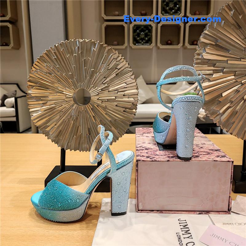 j1m*y ch00 blue color block hot D1am0nd wedding shoes