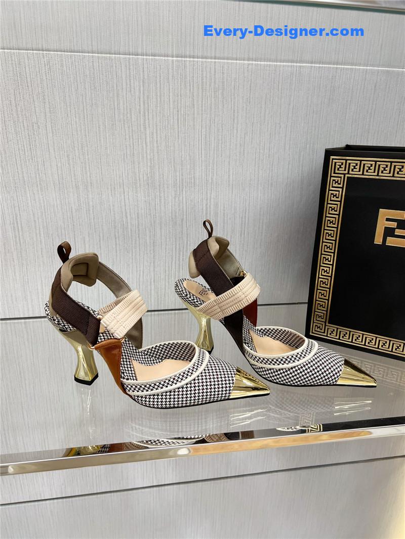 F**di classic houndstooth jacquard pumps