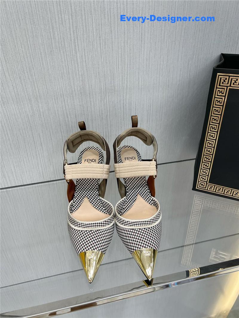 F**di classic houndstooth jacquard pumps