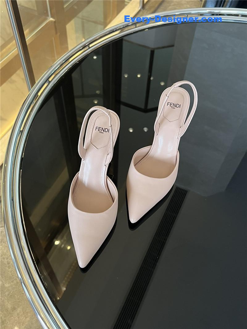 F**di f-shaped three-dimensional heel pumps