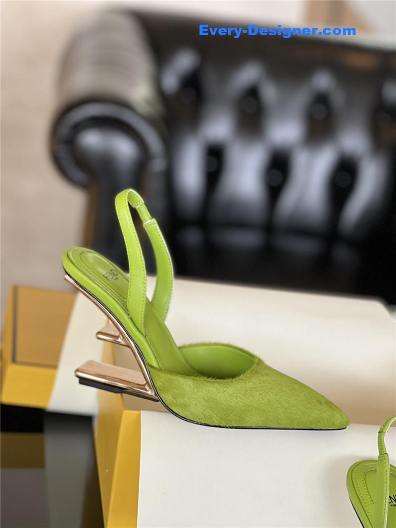 F**di horsehair slingback high heels
