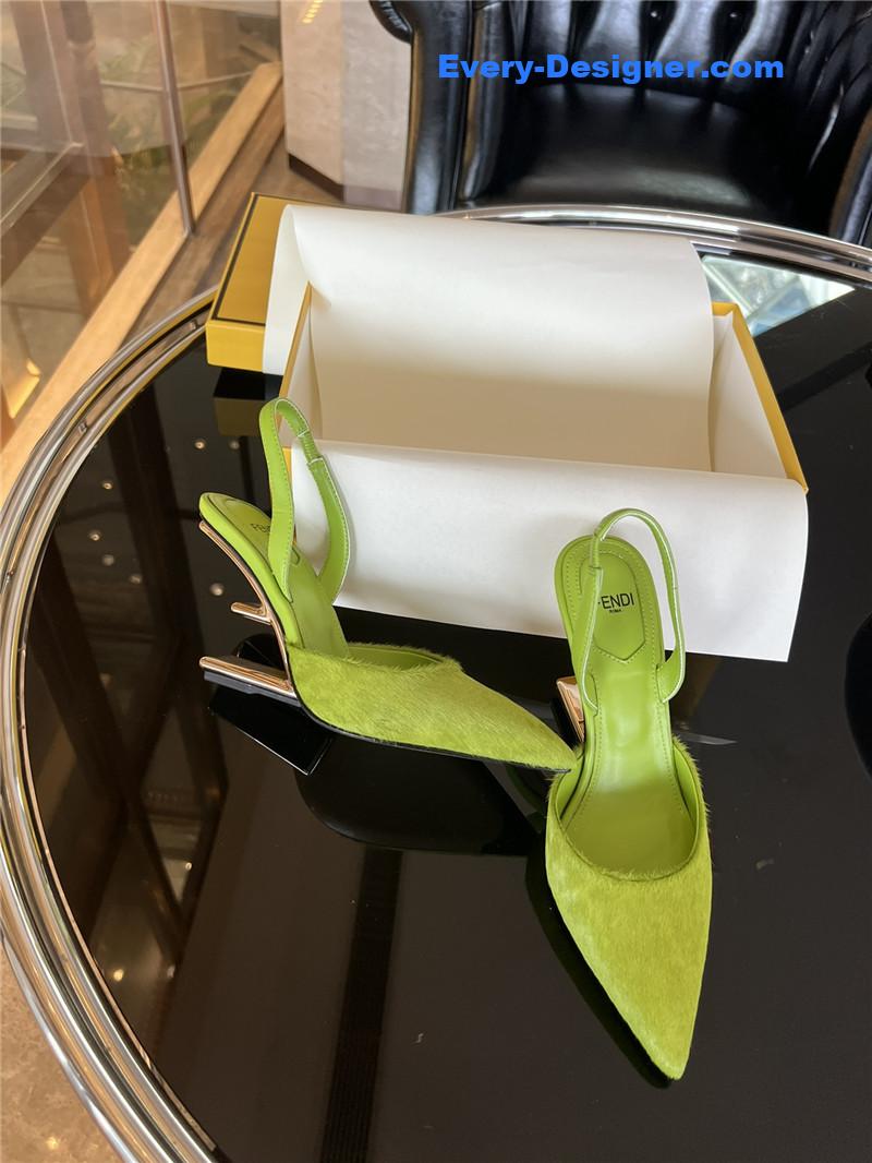 F**di horsehair slingback high heels