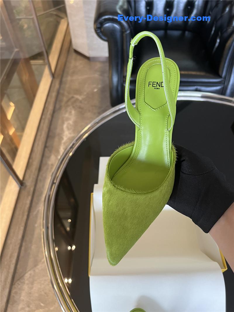 F**di horsehair slingback high heels
