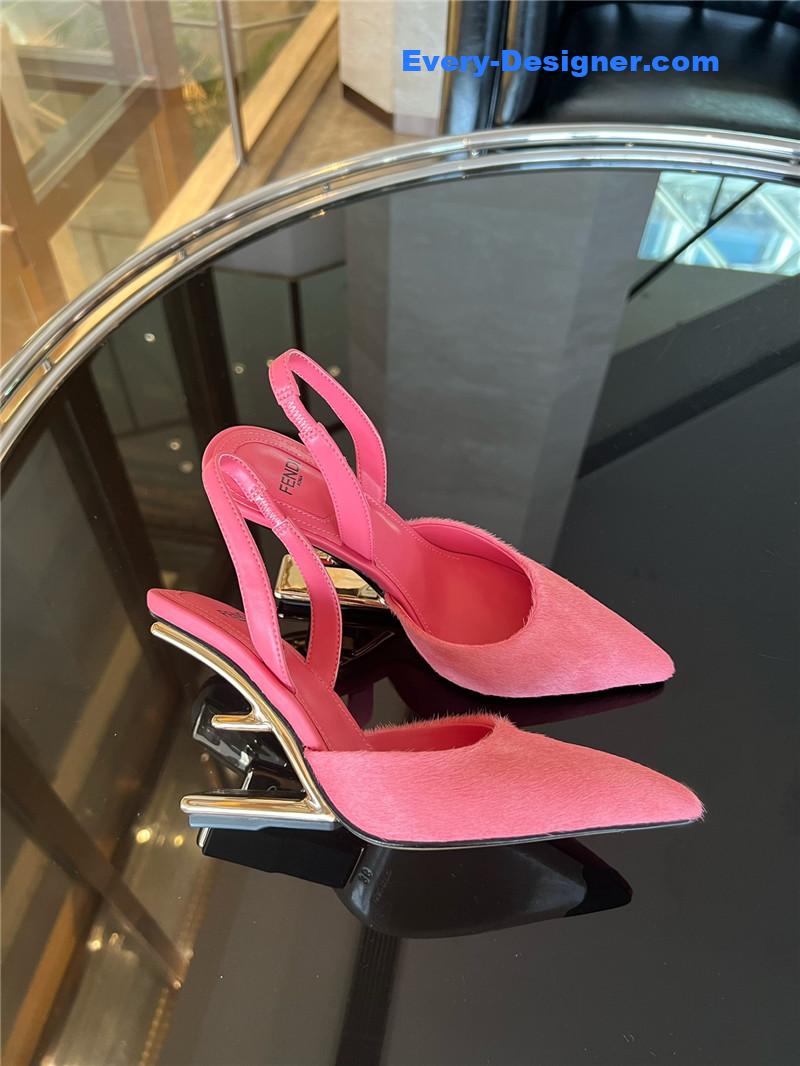 F**di horsehair slingback high heels