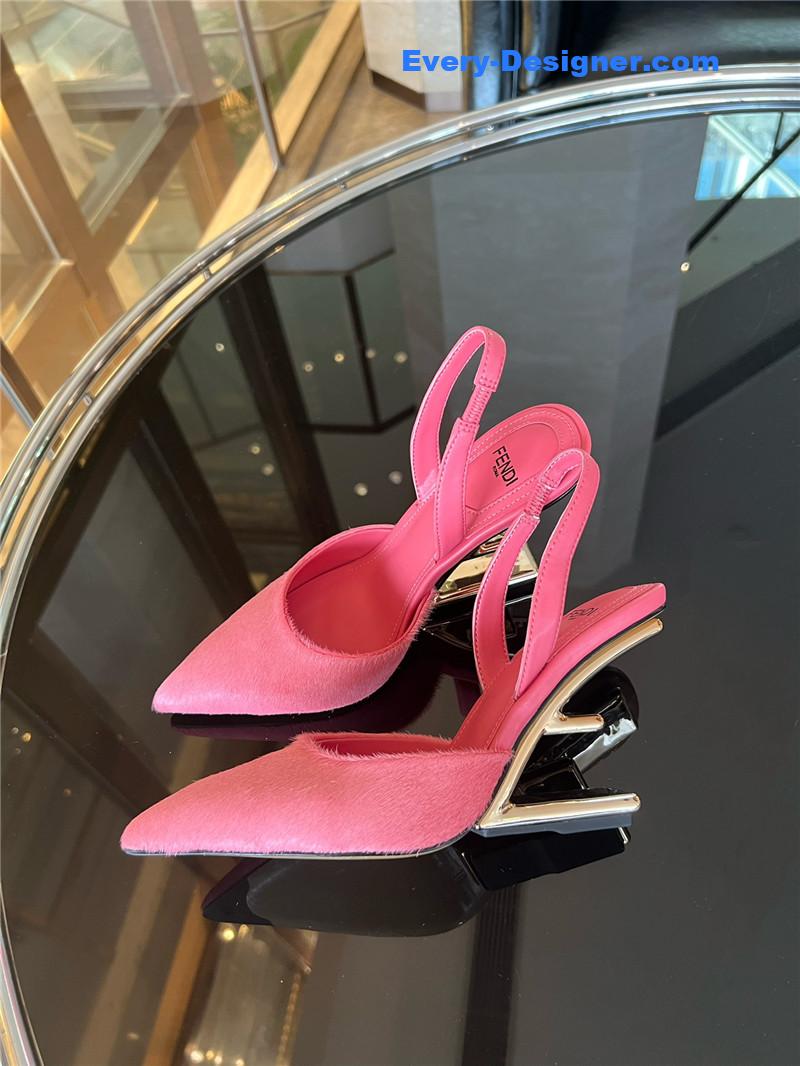 F**di horsehair slingback high heels