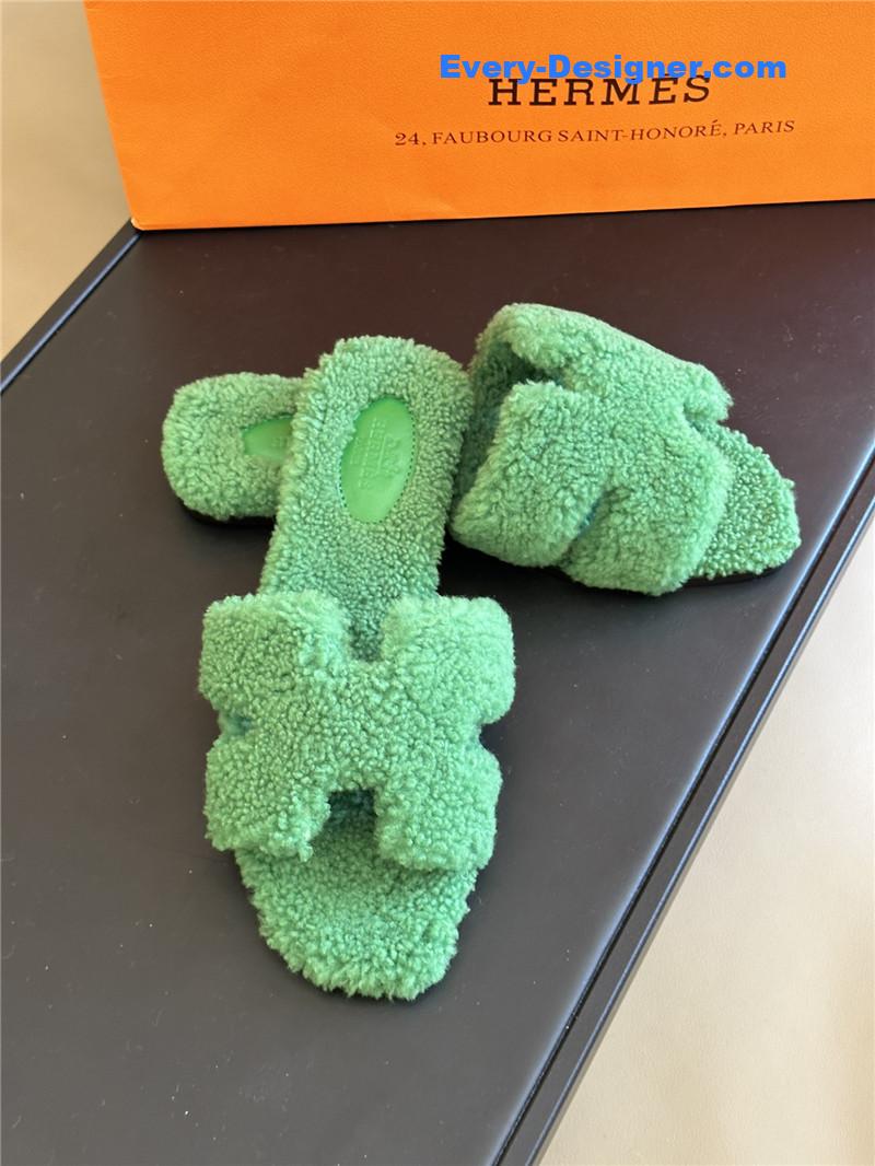 H**me5 fur roll cake hair h slippers