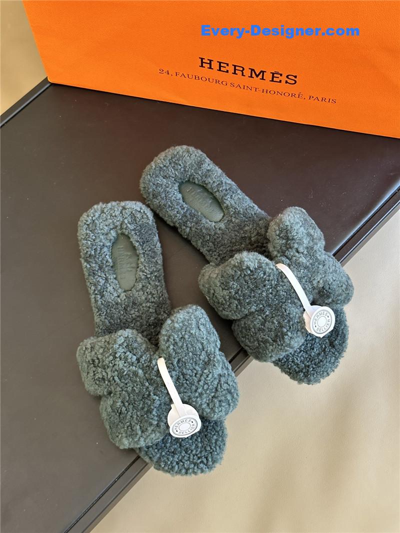 H**me5 fur roll cake hair h slippers
