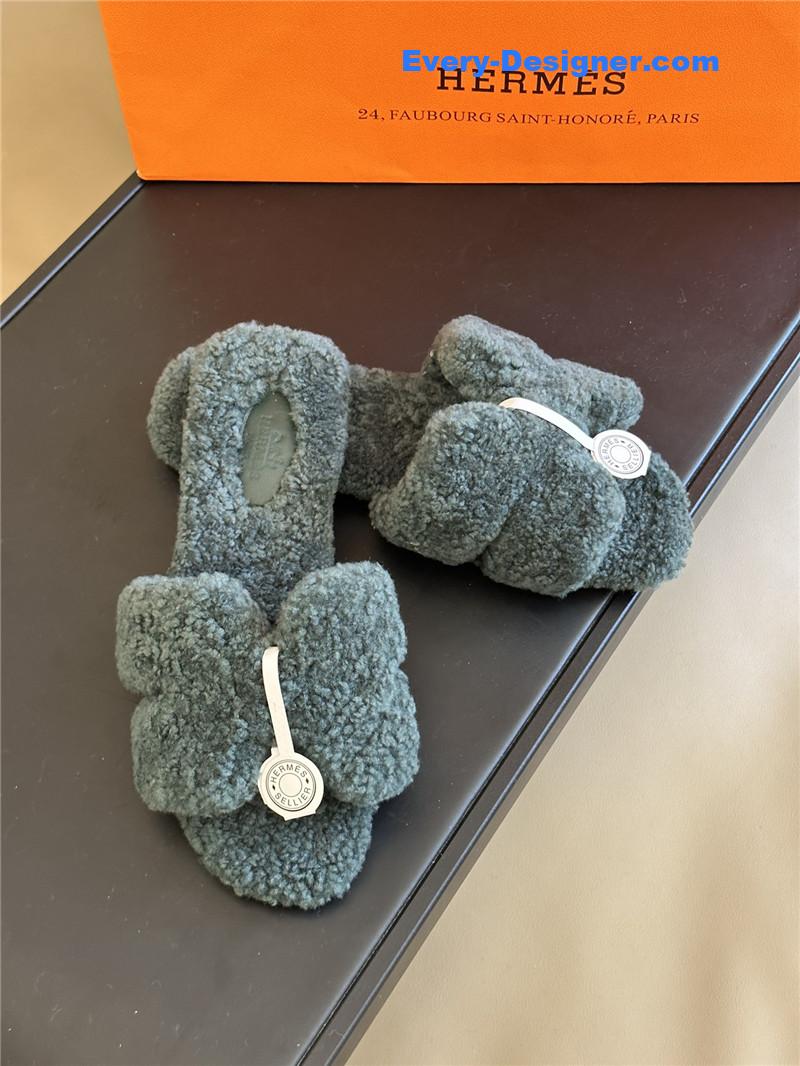 H**me5 fur roll cake hair h slippers