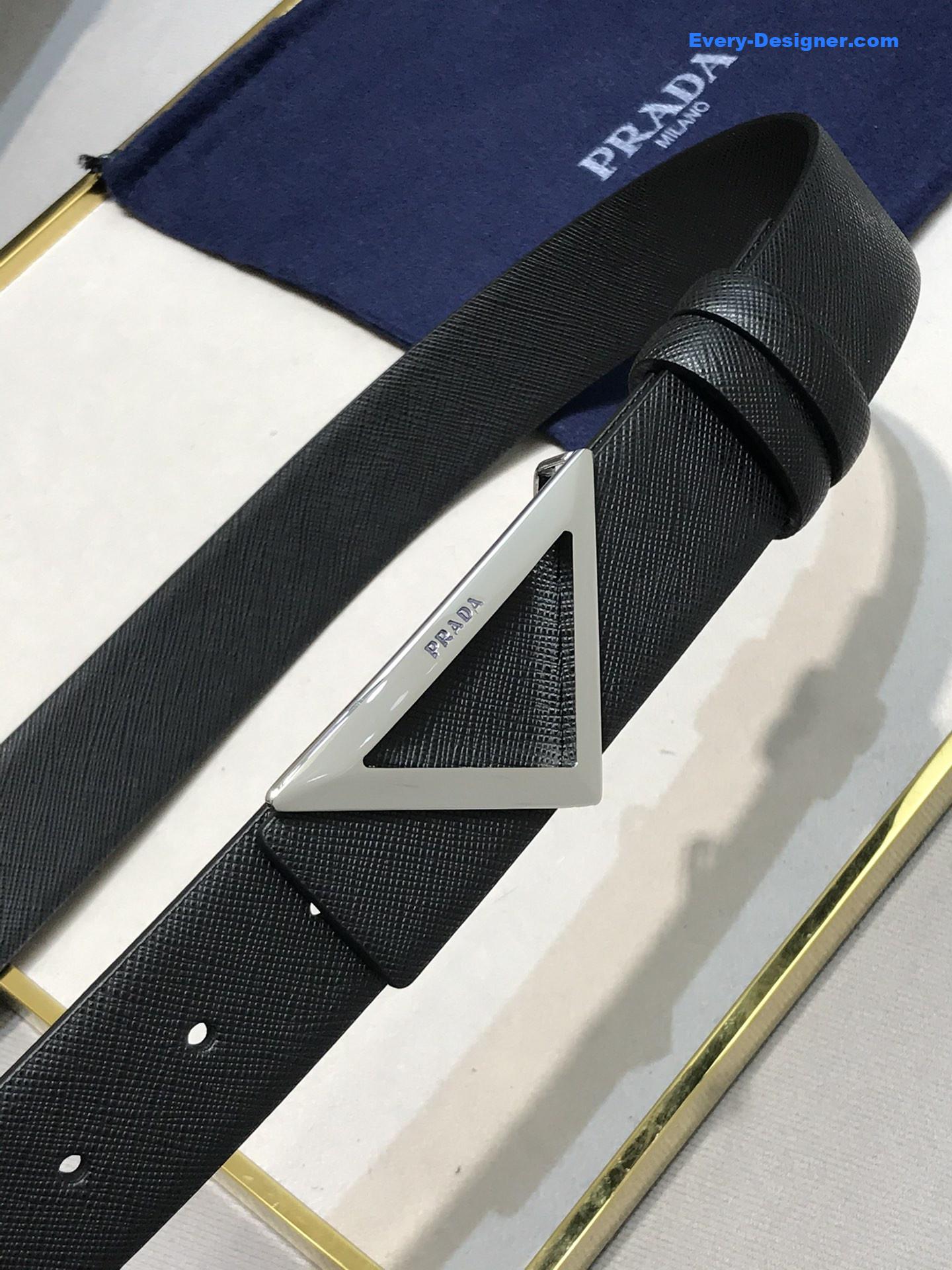 Pra*a saffiano leather belt