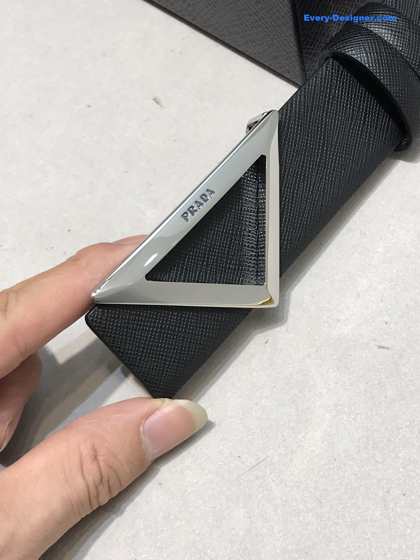 Pra*a saffiano leather belt