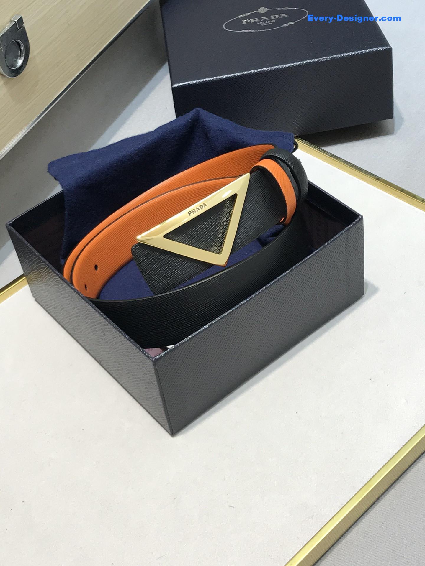 Pra*a saffiano leather belt