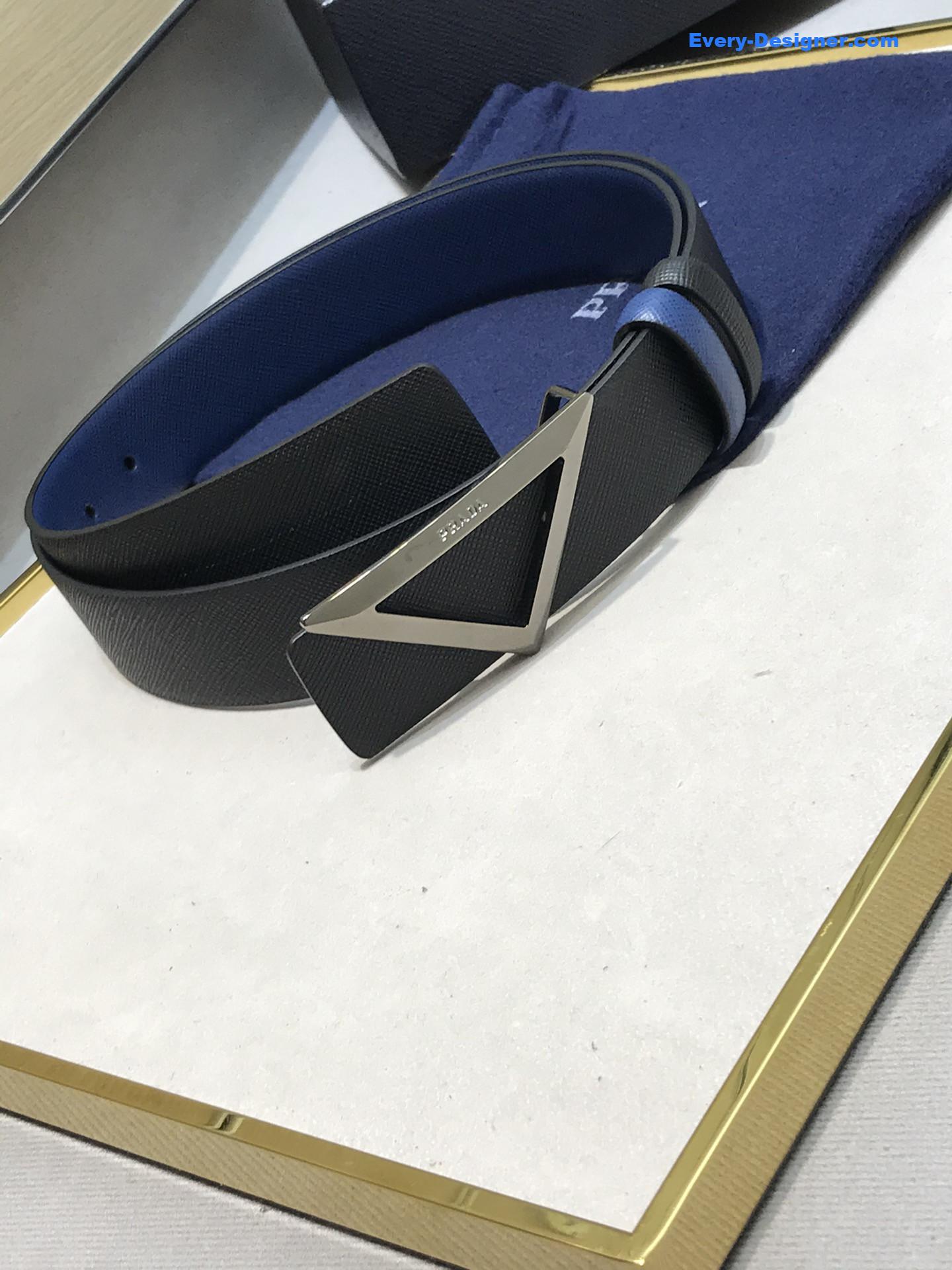 Pra*a saffiano leather belt