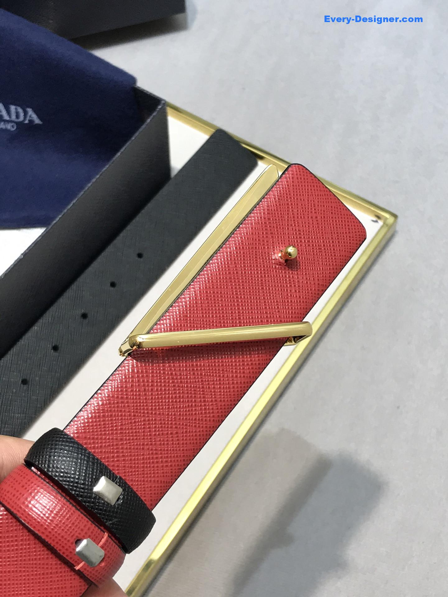 Pra*a saffiano leather belt