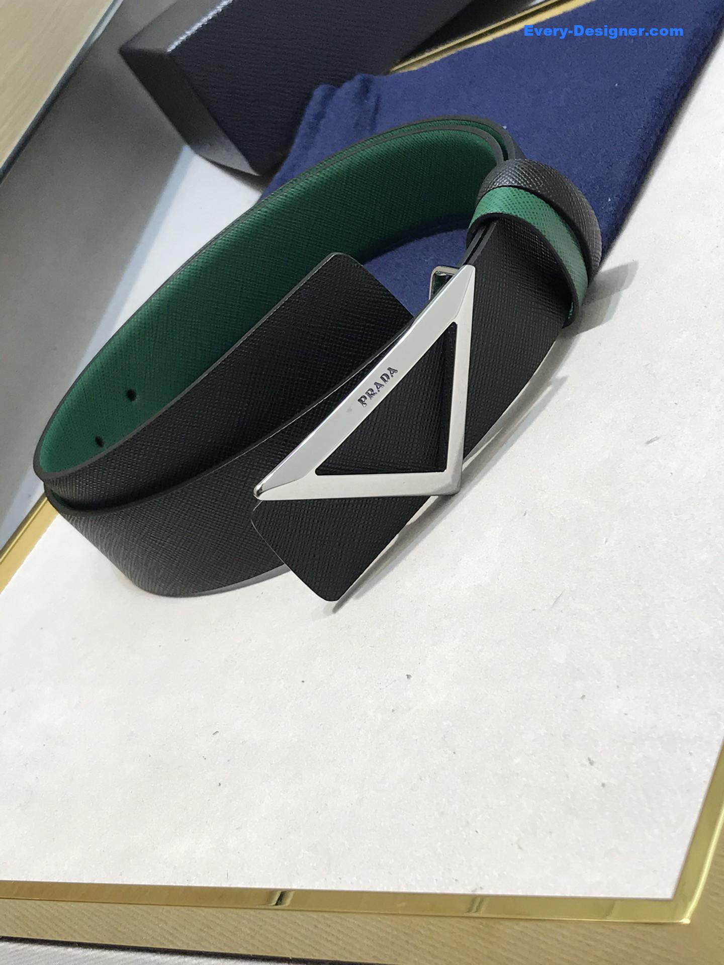 Pra*a saffiano leather belt