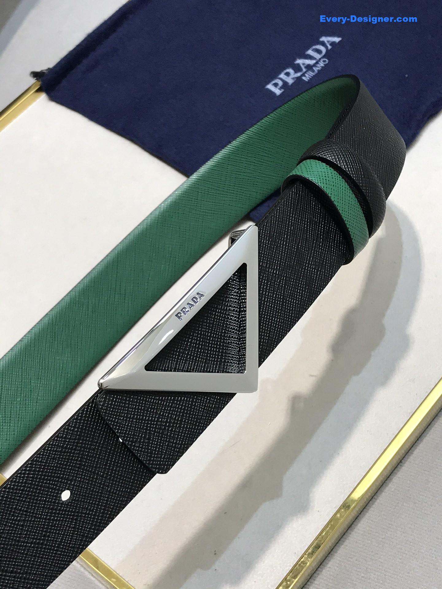 Pra*a saffiano leather belt