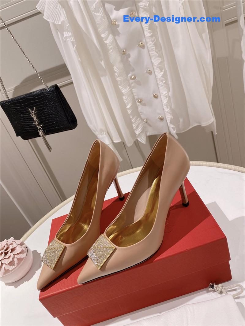 Va1e*ntin0 top rhinestone stud high heels