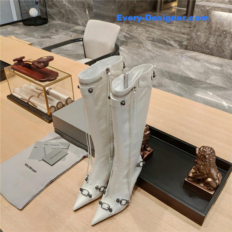 Ba1en*iaga lemon point toe side zip tall boots