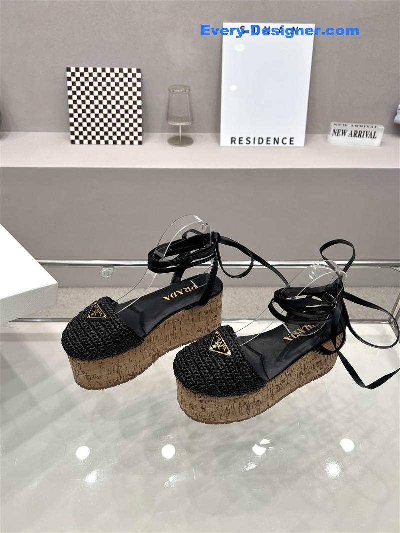 Pra*a woven platform strappy sandals