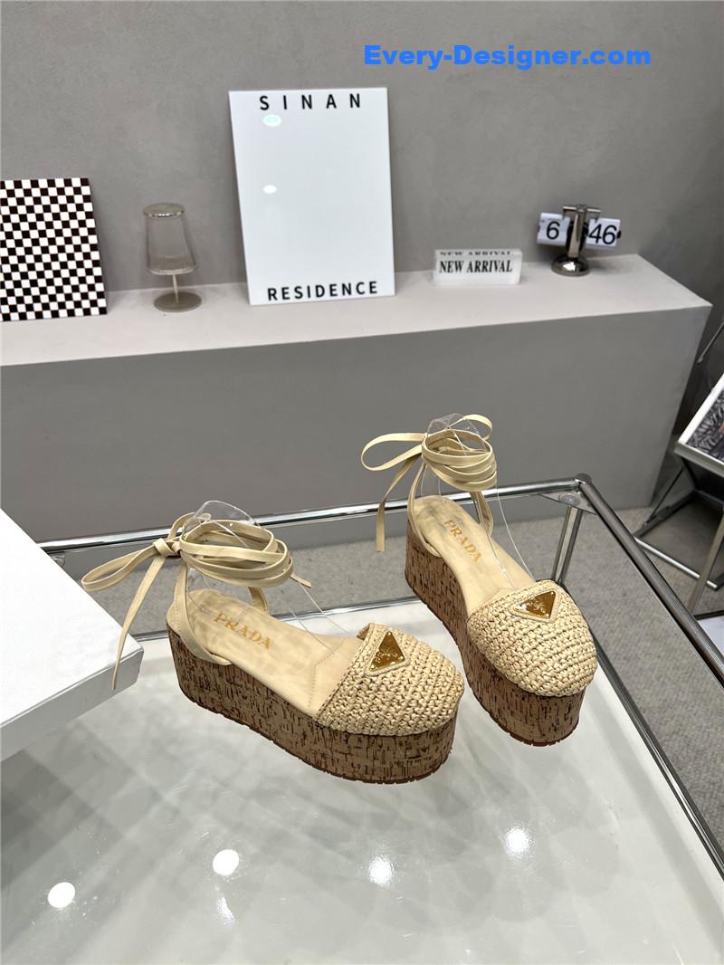 Pra*a woven platform strappy sandals