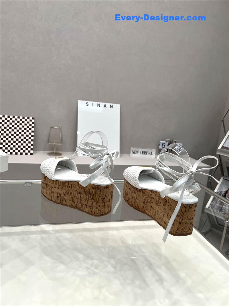 Pra*a woven platform strappy sandals