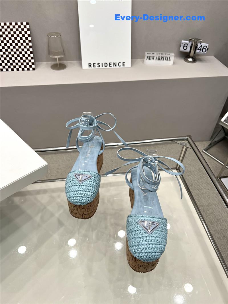 Pra*a woven platform strappy sandals