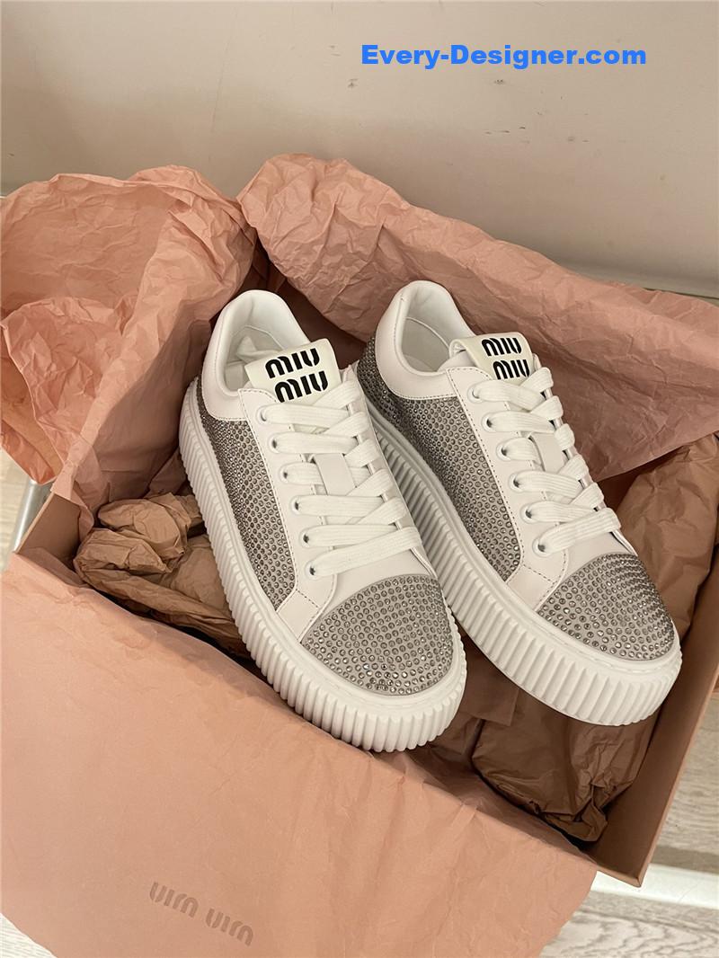 m1um1u D1am0nd biscuit white shoes