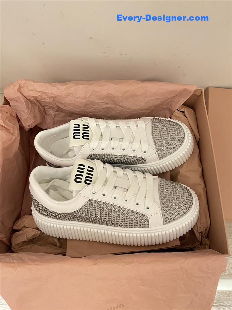 m1um1u D1am0nd biscuit white shoes