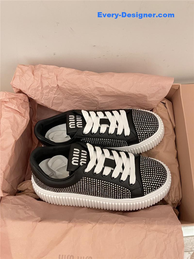 m1um1u D1am0nd biscuit white shoes