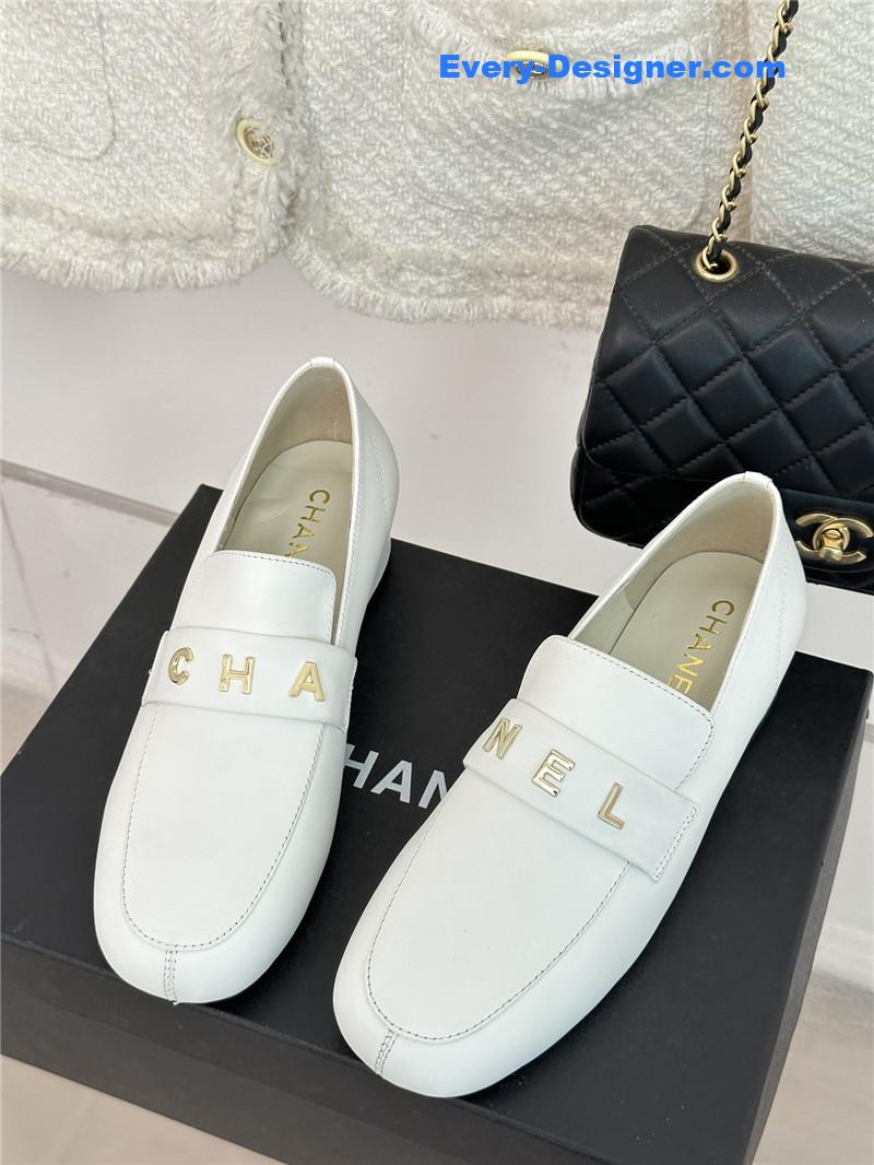 CC double C letter buckle square head chunky loafers