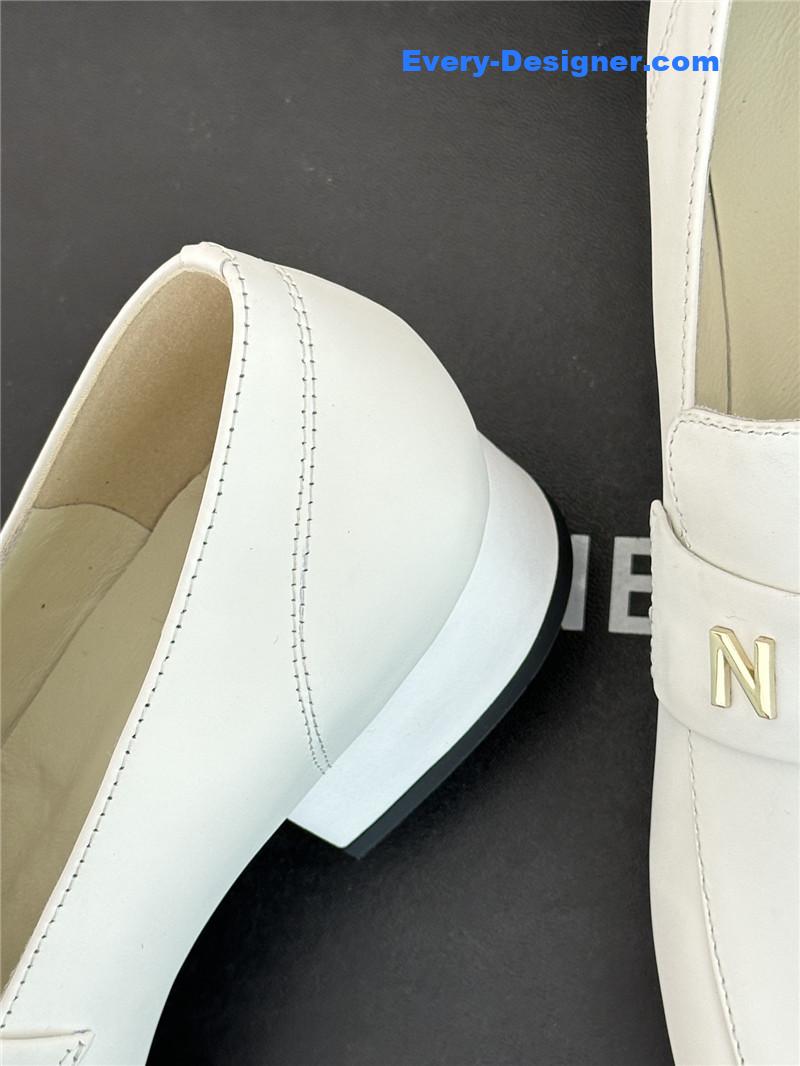 CC double C letter buckle square head chunky loafers