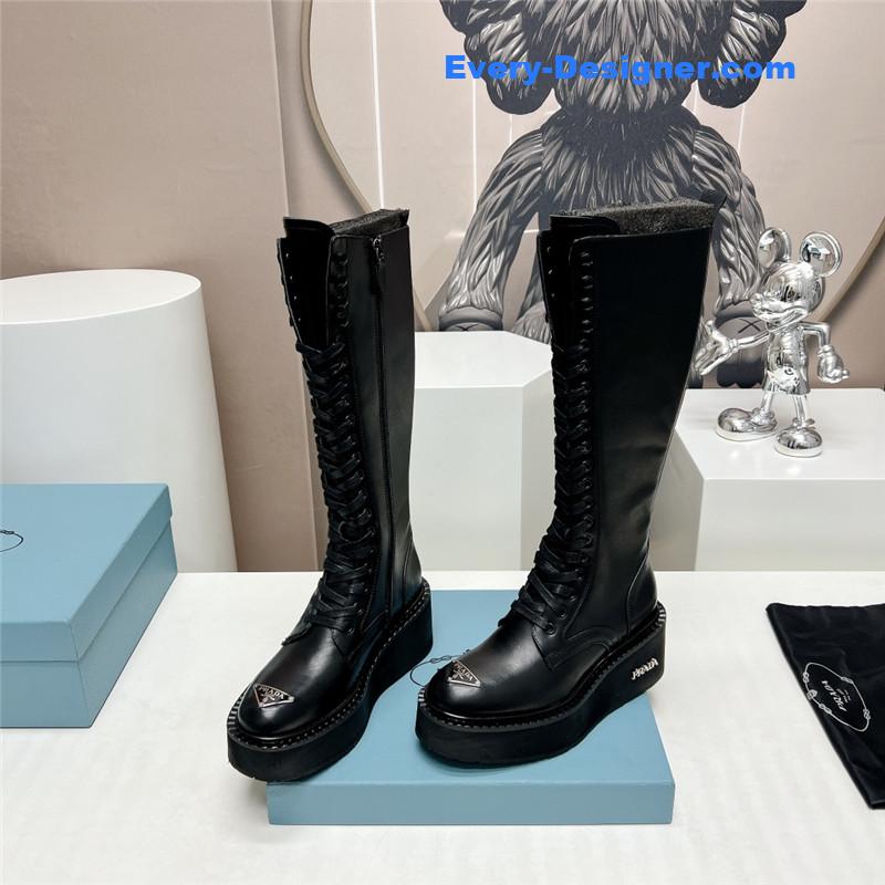 Pra*a round toe platform lace-up boots
