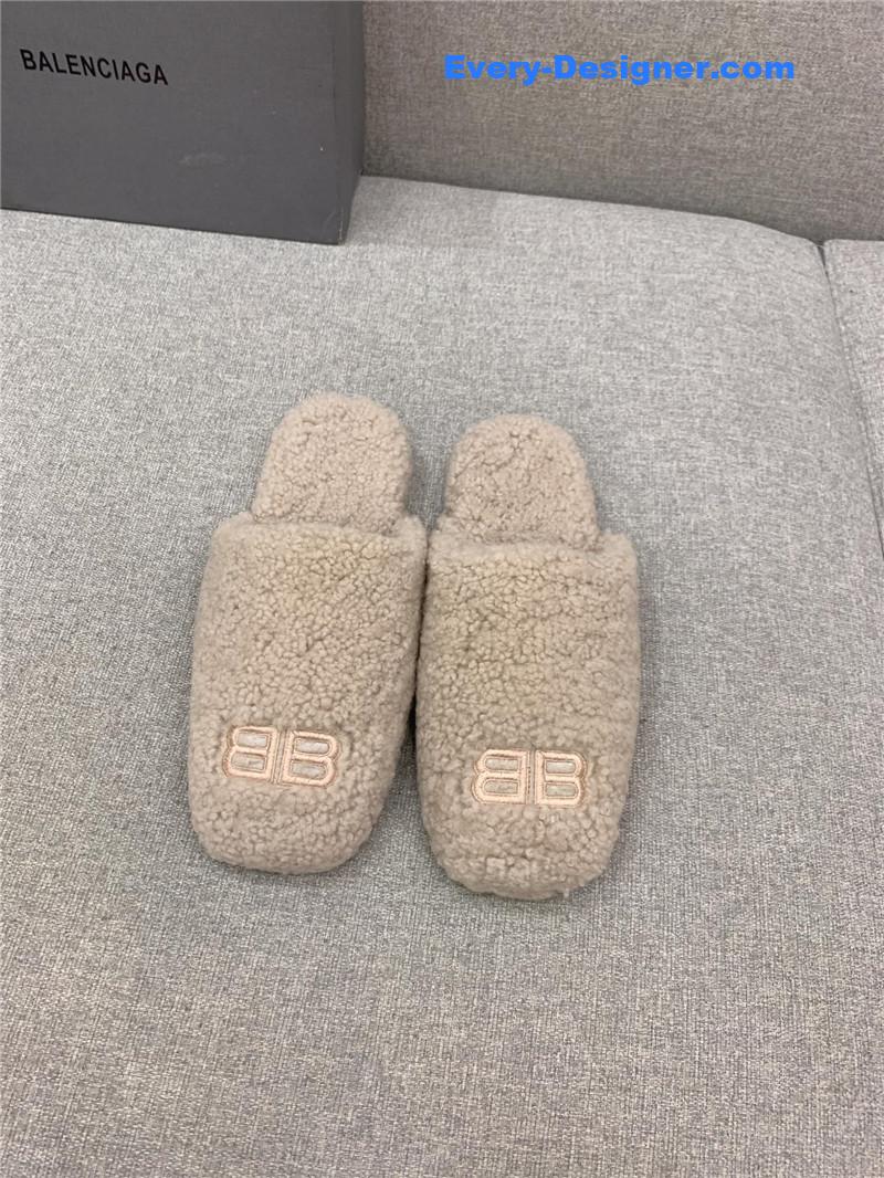 Ba1en*iaga classic fur flat slippers