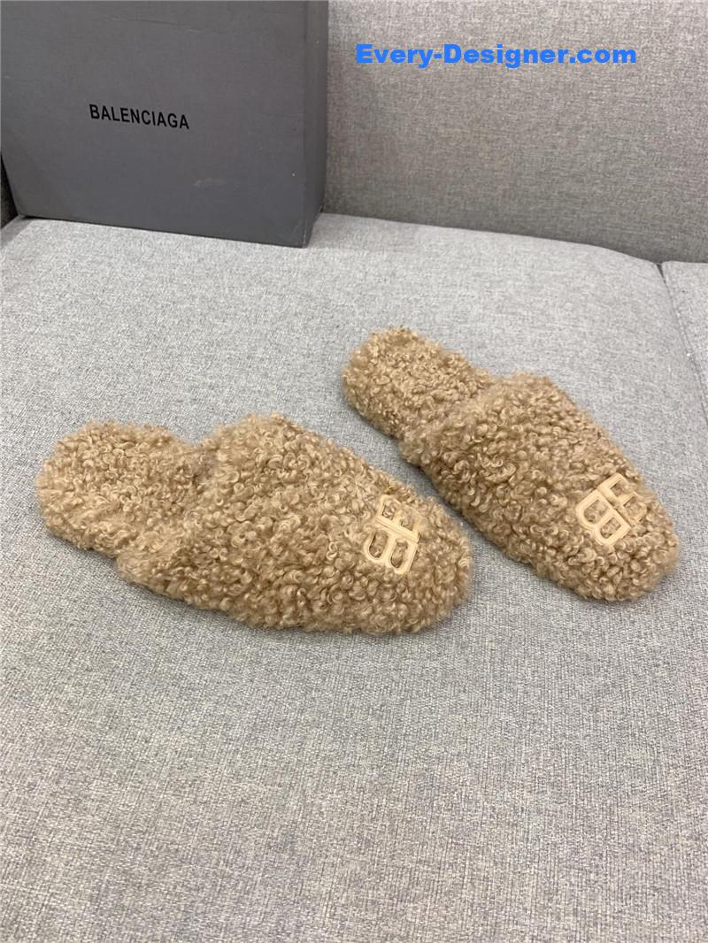 Ba1en*iaga classic fur flat slippers