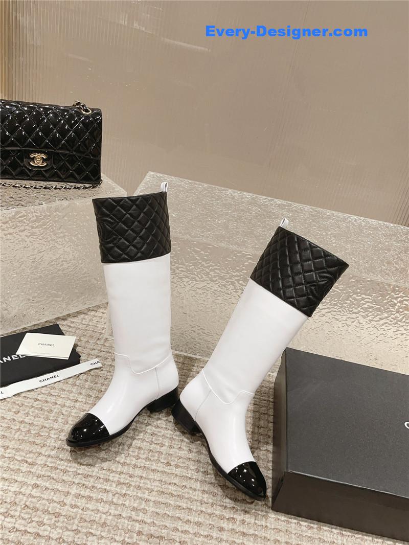 CC retro small round toe stitching design boots