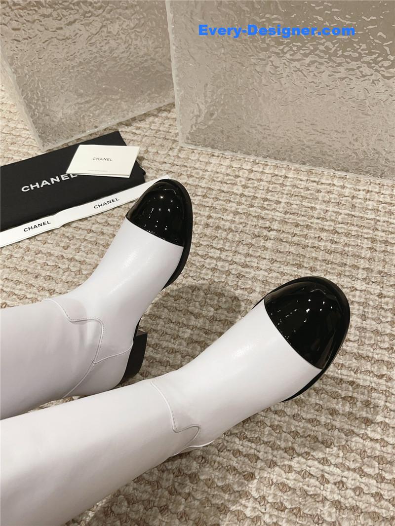 CC retro small round toe stitching design boots