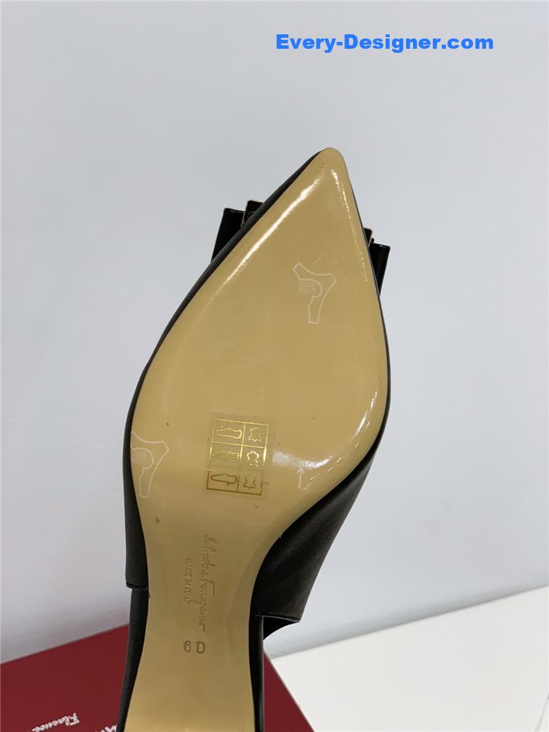 Salvatore Ferragamo pointed toe layered bow back sandals