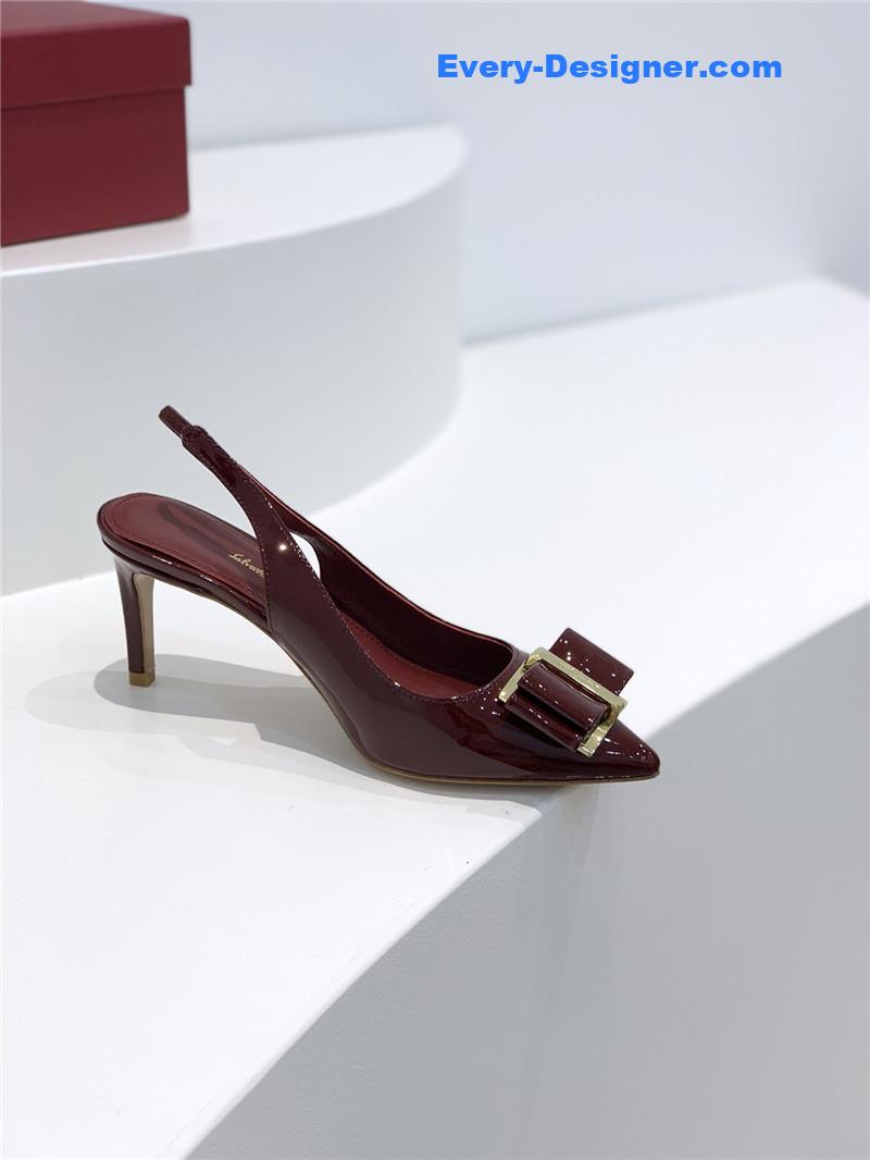 Salvatore Ferragamo pointed toe layered bow back sandals